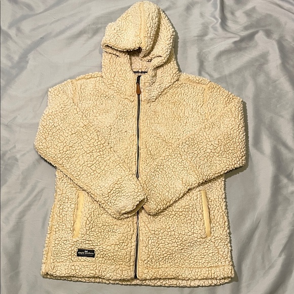 Simply Southern Cream Sherpa Jacket Size Small - Picture 1 of 12